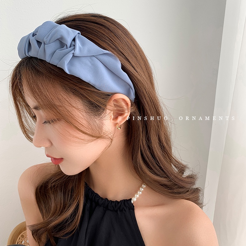 Scrunchie Bando Headband Satin Big Ruffle Premium | Bando Korea Big Ruffle Aksesoris Rambut Import