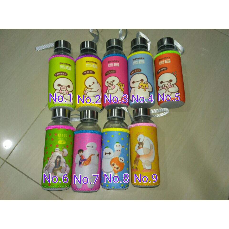 Botol Kaca Motif Karakter 300ml