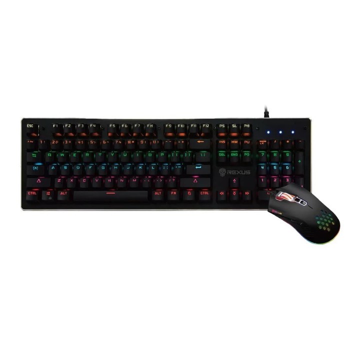 Rexus Keyboard Mouse Gaming Warfaction VR5 Combo Mechanical