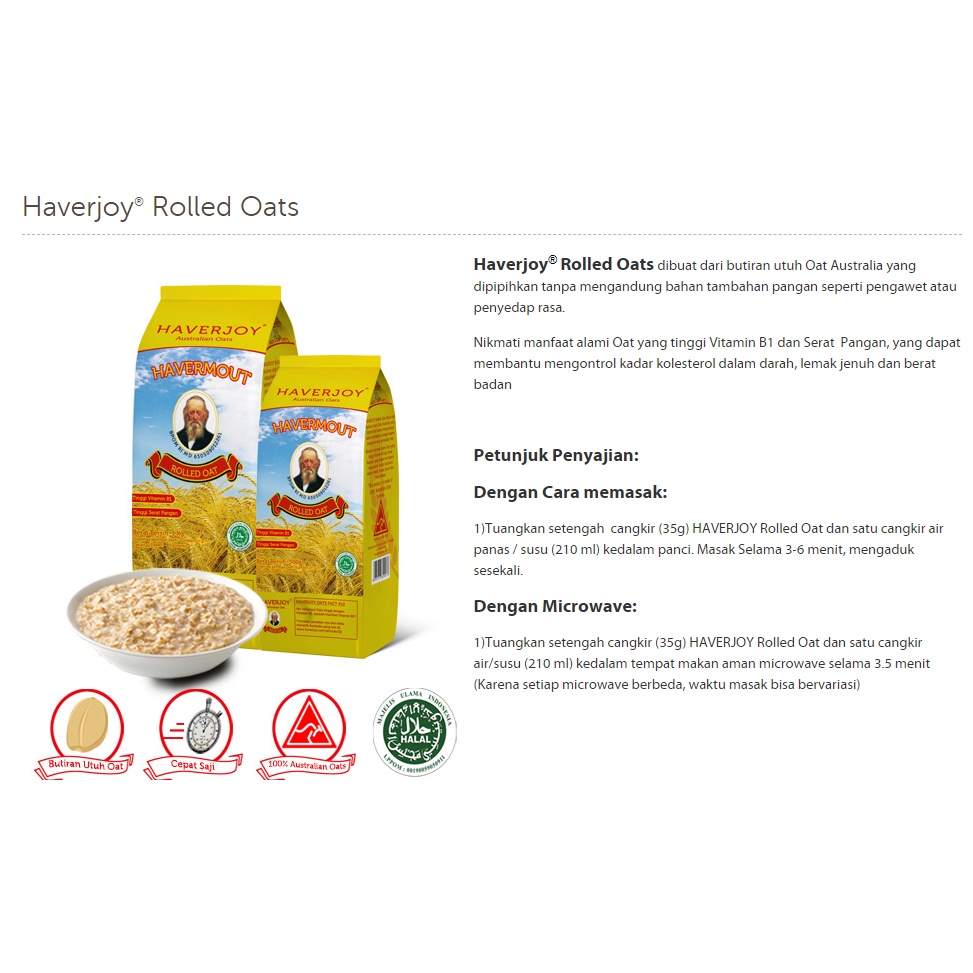 Haverjoy Rolled Oat 1kg