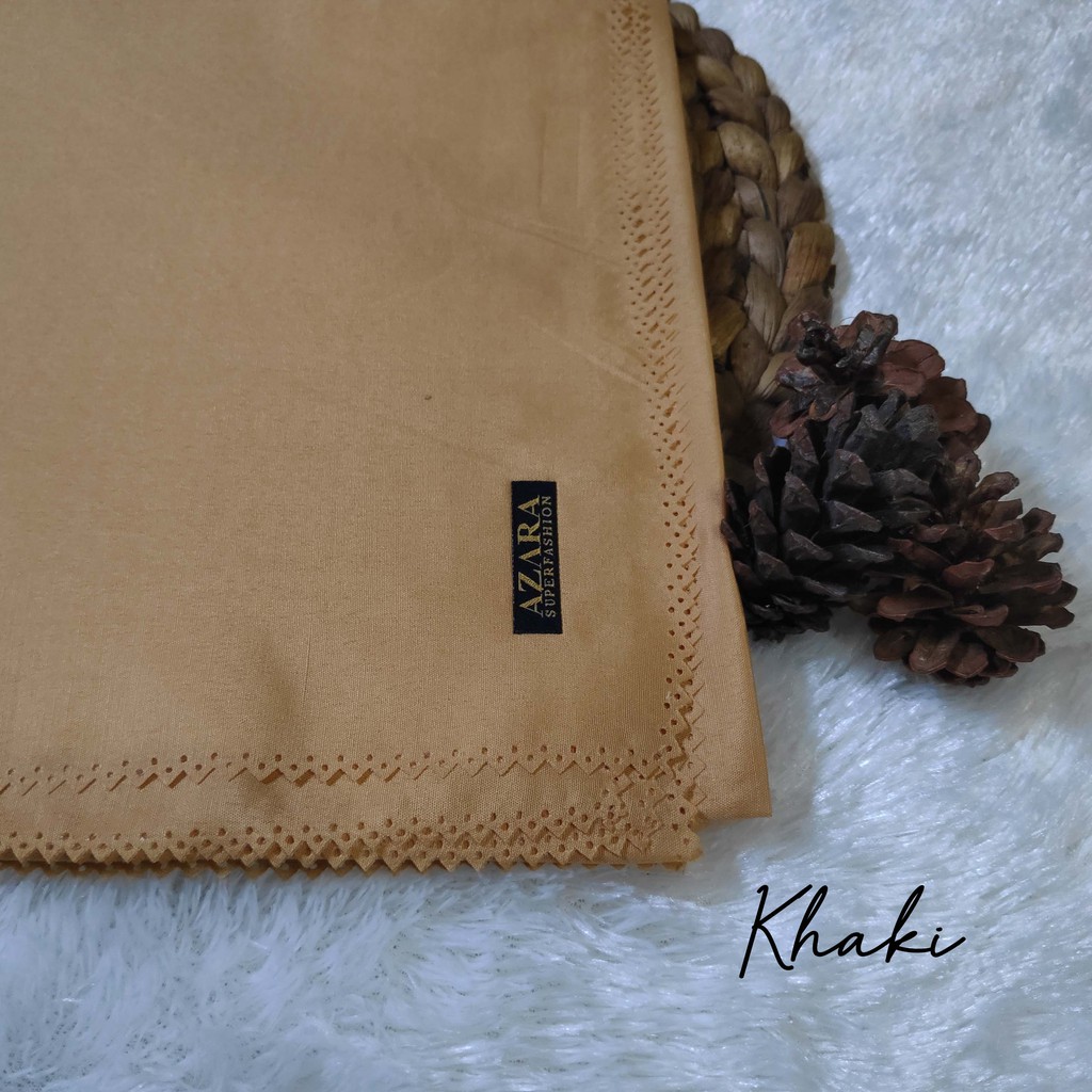 HIJAB AZARA VOAL LASERCUT, VOAL AZARA, JILBAB SEGI EMPAT AZARA VOAL LC, AZARA VOAL JAPAN LC-Khaki