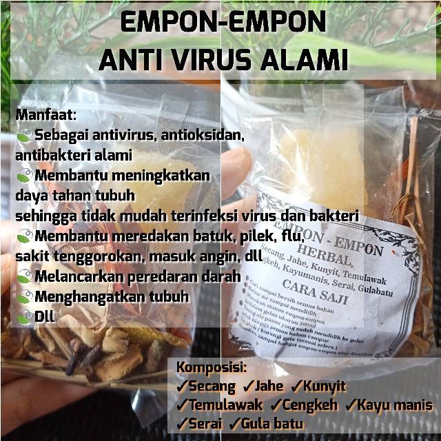 Wedang Empon Empon Rempah Herbal Rimpang Anti Coron Min 10pcs Disc Up To 10 Shopee Indonesia