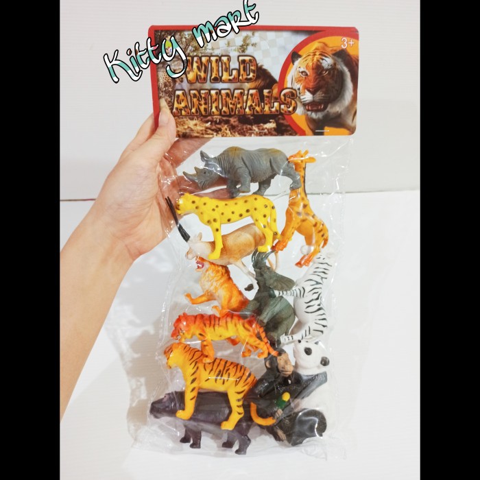 MAINAN ANAK HEWAN BINATANG WILD ANIMAL SET 12 PCS