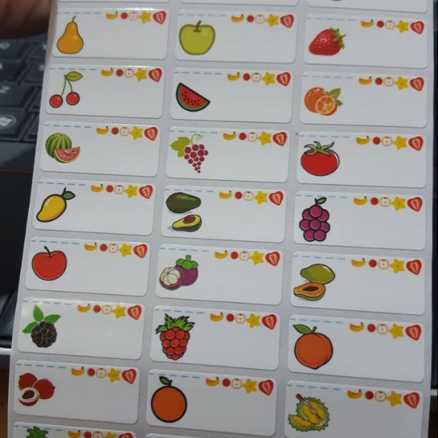 Label Nama Buah Buahan Sticker Nama Anti Air Fruit Waterproof Name Label Shopee Indonesia