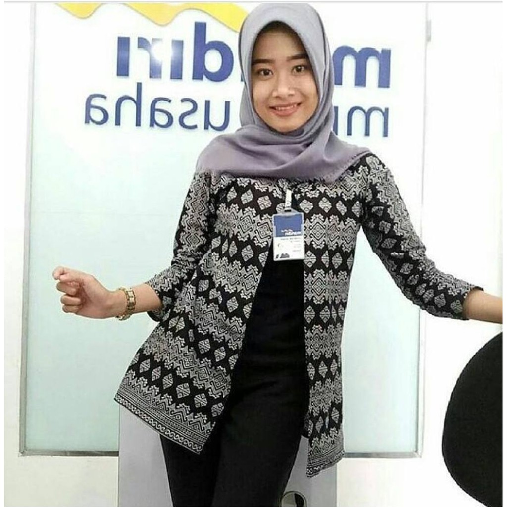  BLAZER  BATIK MOTIF MONOCHROME GARIS  Shopee Indonesia