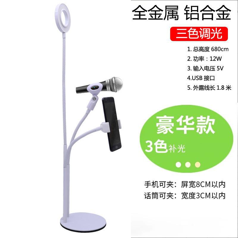 Microphone Stand Plus Ring Light and Phone Holder 3 in 1