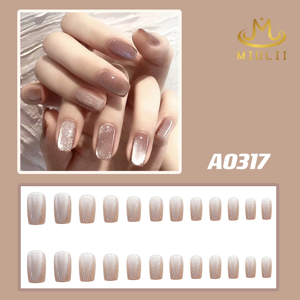 MIULII / KUKU PALSU   Rice Spar A0317 / 24PCS / 3D / NAIL ART / PREMIUM / CUTE / ABU-ABU / FREE LEM JELLY / KUTEK