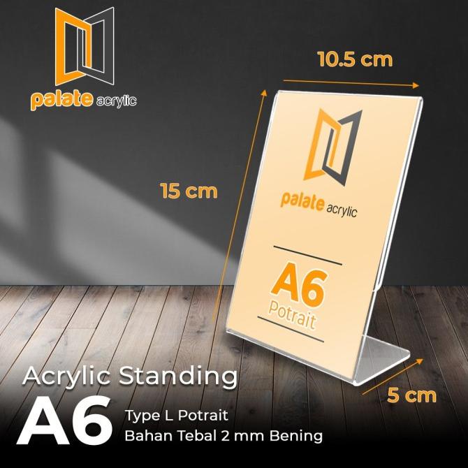

Acrylic akrilik tempat brosur A6 acrylic no meja brosur holder 15x10 L