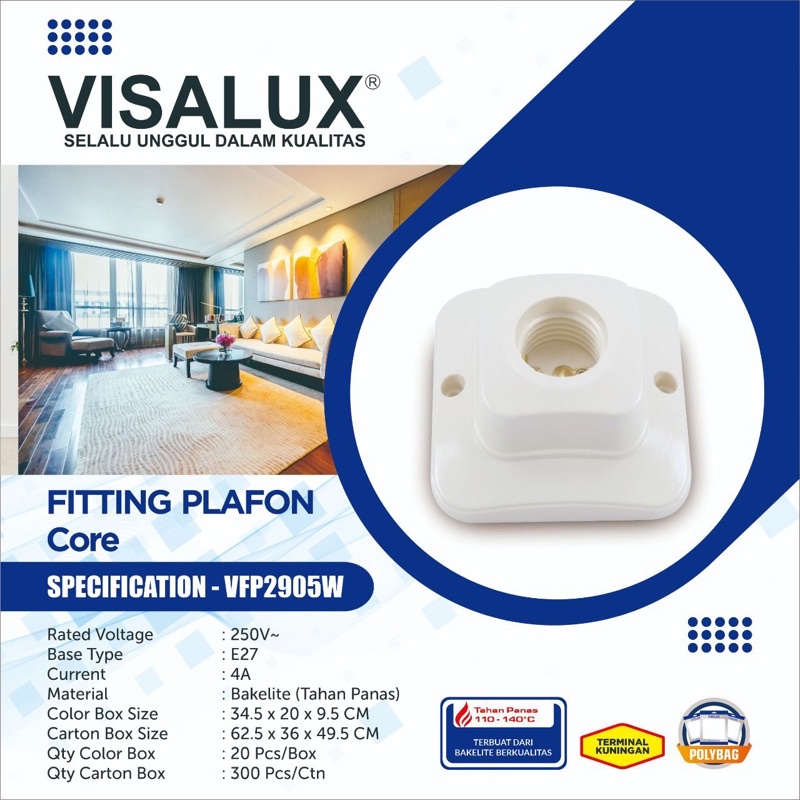 fiting plafon segiempat visalux (ecer)