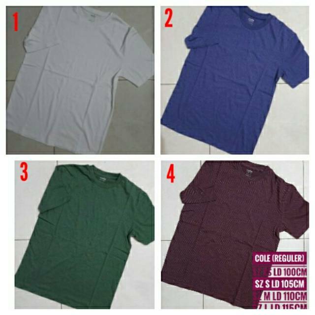Kaos cole size XS,S,M,L