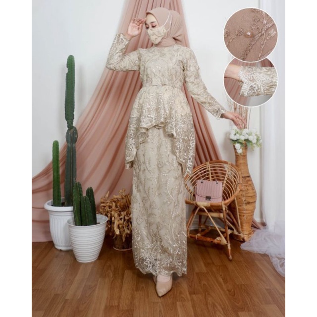 (COD) Kebaya Modern Terbaru 2021 Kebaya Tille// Setelan Kebaya Moderen Terbaru/ Kebaya Moderen Bahan Tille Lembut