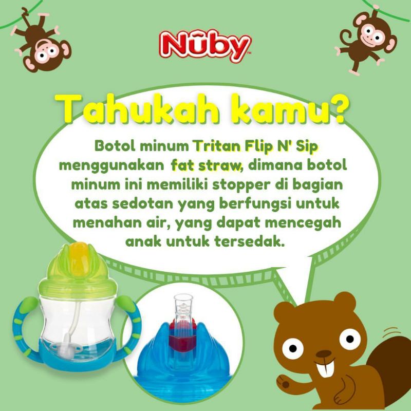 NUBY Tritan Flip and Sip Baby Zipper Cup Straw Training Cup