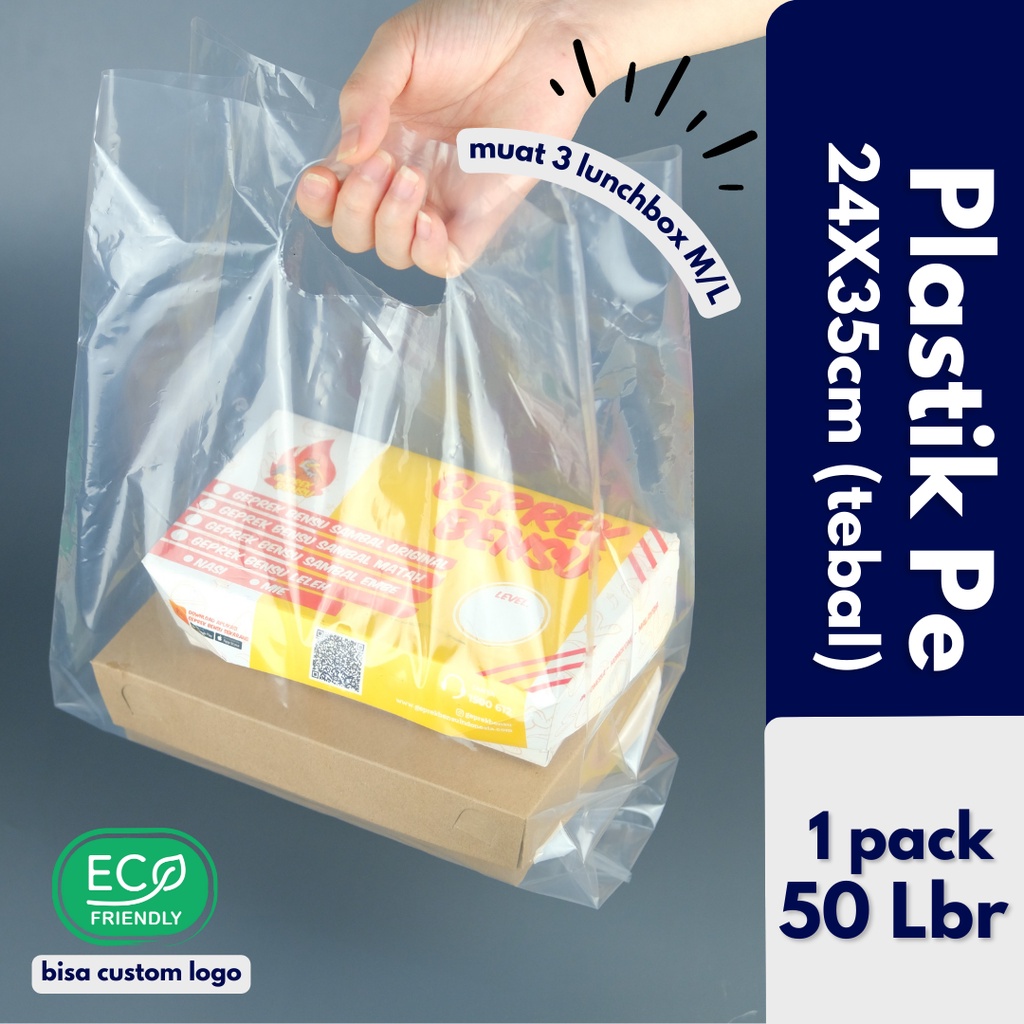 KANTONG KRESEK PE BENING PLONG TEBAL 0.5 PLASTIK TAKE AWAY KRESEK BENING TRANPARAN RAMAH LINGKUNGAN