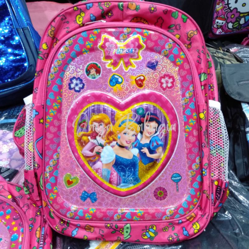 Ransel Neva Batok Hologram Hellokitty Lol Princess Emboss Plastik Keras Tas Sekolah Anak Perempuan TK SD