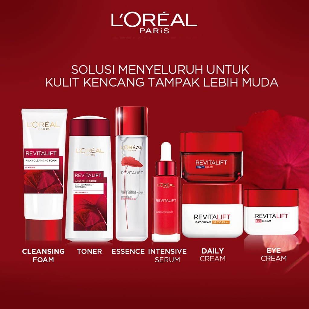 Loreal Paris Revitalift Milky Cleansing Foam Glycerin ANTI AGING/Wrinkle - L'oreal Facial Wash Pencuci Wajah Merah - Sabun Cuci Muka L'oreal Sabun Pembersih Pencuci Wajah Foam Cleanser Pemcuci Face Wash