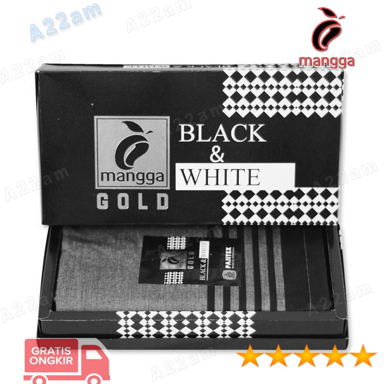 Sarung Tenun M11-11 Dewasa Motif Kotak MANGGA Original Black White