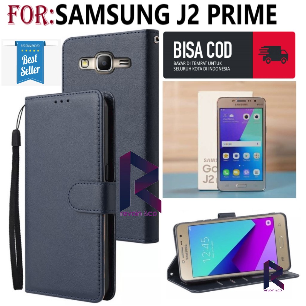 SAMSUNG J2 PRIME CASE FLIP WALLET LEATHER KULIT PREMIUM SARUNG BUKA TUTUP FLIP CASE SAMSUNG J2 PRIME