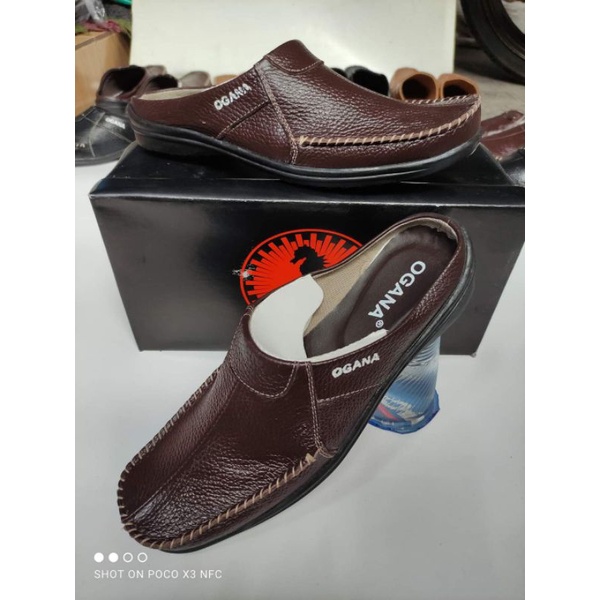 Sepatu Casual Kulit Pria Claway Big Size 44-46 ( Produksi Sendiri ) / Sepatu Selop Bustong Ogana Big Size 44-46 Og 01 ( Produksi Sendiri )