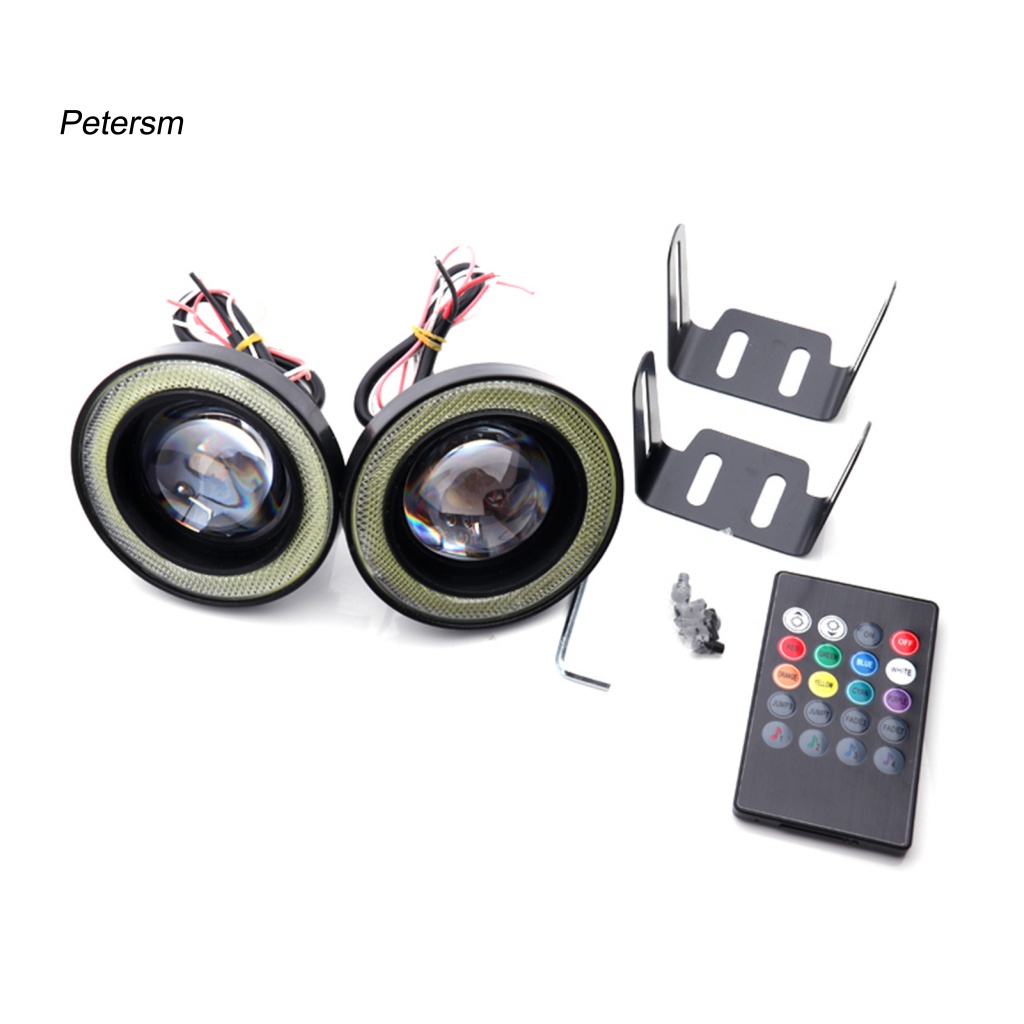 Pp 2Pcs Lampu LED COB Angel Eyes 64mm Untuk Fog Lamp Mobil