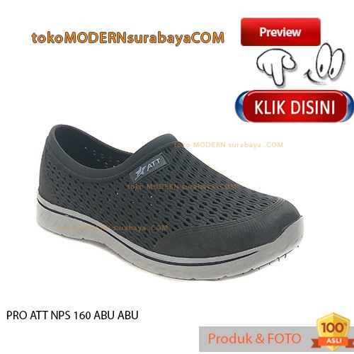 PRO ATT NPS 160 ABU Sepatu Pria Sepatu Slip On Karet