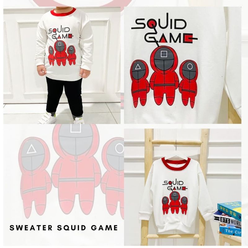 SWEATER ANAK LAKI LAKI DAN PEREMPUAN SQUID GAME PREMIUM MURAH LOKAL BAHAN BABY TERRY SPANDEX DISKON