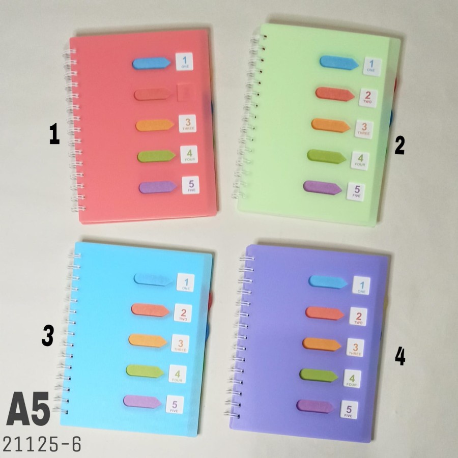 

SJS Notebook Spiral A5 90Lbr+Pembatas/Buku Spiral/Notepad/Diary/Ring