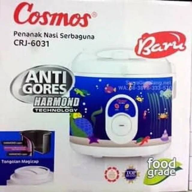 Cosmos CRJ-6031 Rice Cooker Magic Com Harmond 1.8 Liter. Baru Bergaransi Resmi