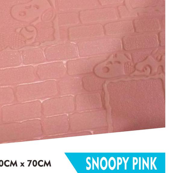 ✦ Wallpaper 3D Foam SNOOPY Stiker Murah Bata Empuk Snopy Kartun Anak - SNOPY PINK ❆