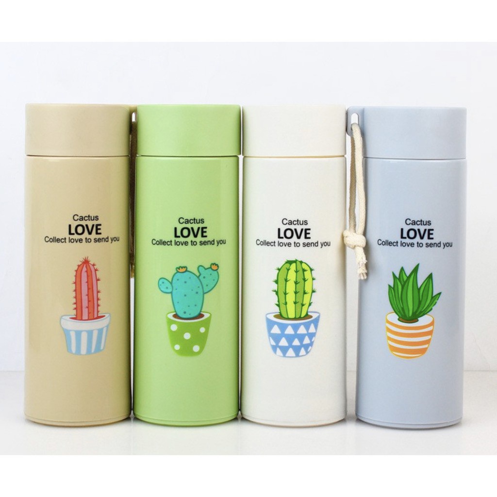 Botol Kaca Minum Motif Kaktus Unik Termos Minum Model Kaktus BPA FREE Bahan Glass Material