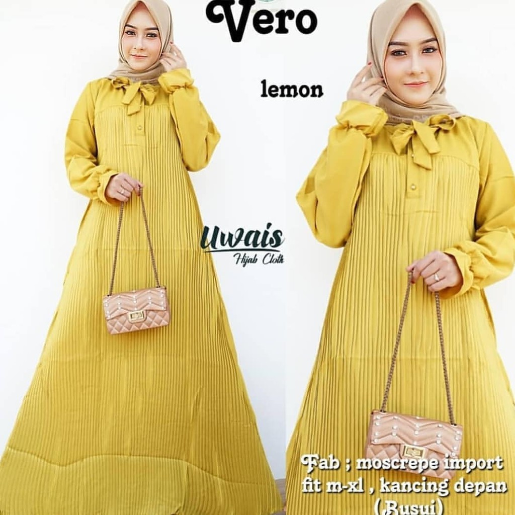 Vero dress plisket  mc.ff gamis muslim terbaru amanah fashion
