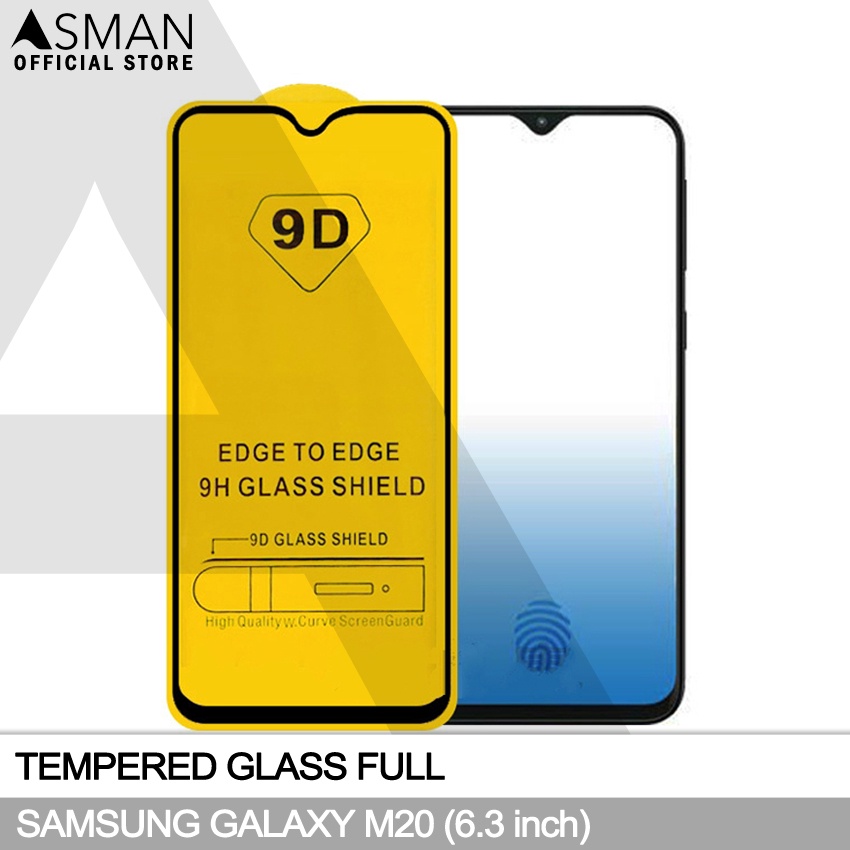 Tempered Glass Full Samsung Galaxy M20 (6.3&quot;) | Anti Gores Kaca - Hitam