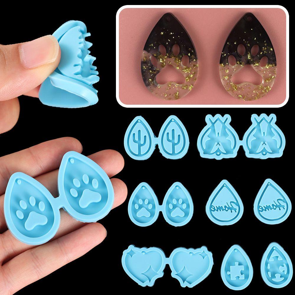 Solighter Anting Cetakan Resin Handmade Membuat Perhiasan Alat Menjuntai Kristal Resin Silicone Mold