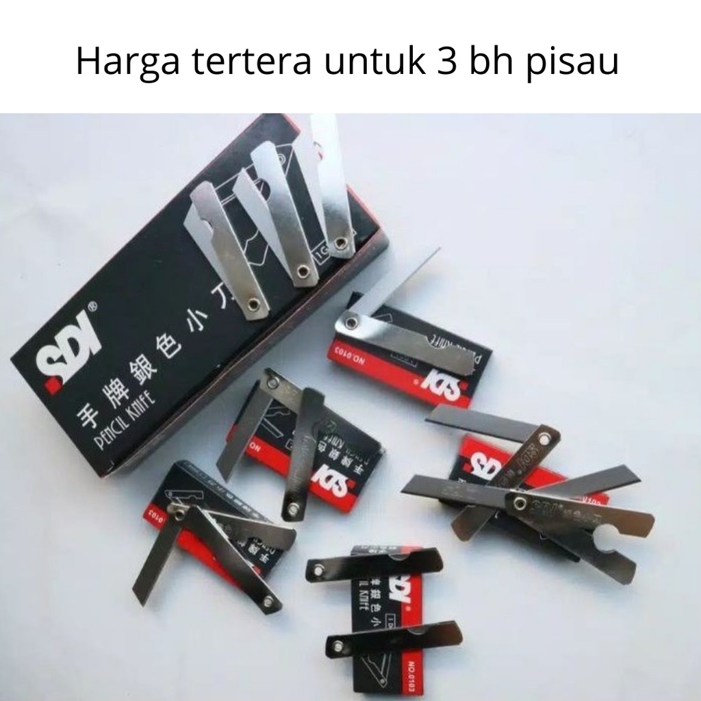 

[3 pcs] Pisau Kertas /pisau Lipat/cutter SDI