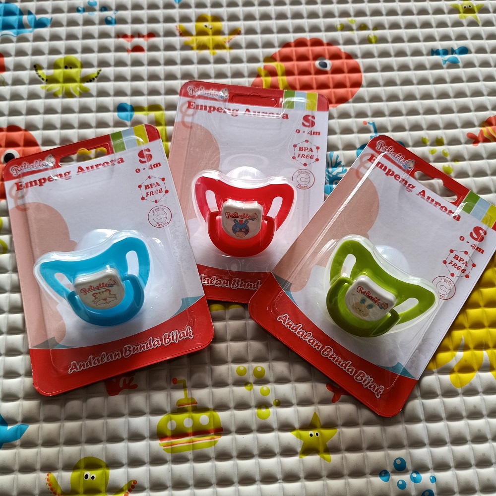 EMPENG Bayi NEWBORN Dot Silicone Silikon PACIFIER Aurora + Tutup empeng steril| RELIABLE