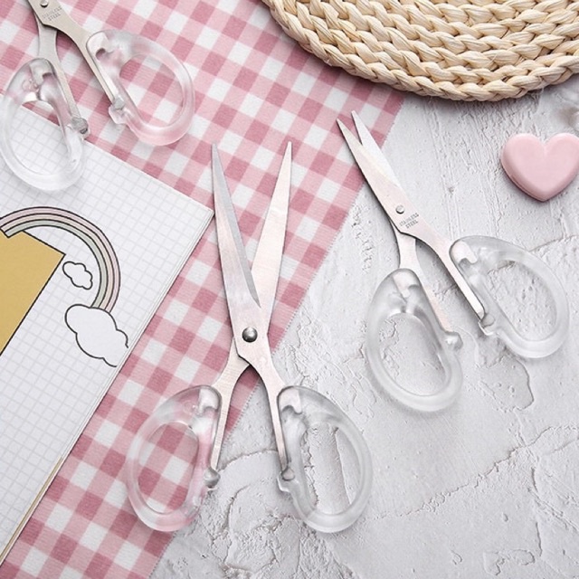 

Gunting Pemotong Kertas Transparan Aesthetic Clear Scissors