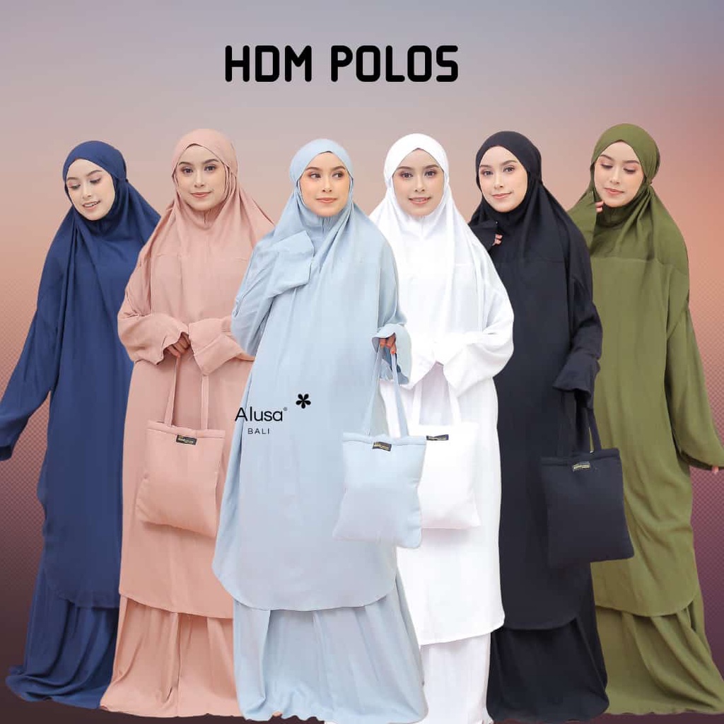 Mukena Polos Berlengan Hadramaut Jumbo Dewasa Rayon Adem