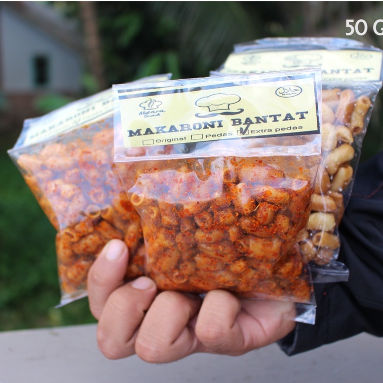 

bigseller !!! MAKARONI BANTET-BANTAT,KRIWIL&KERANG 50G MAKANAN ENAK RINGAN KEKINIAN