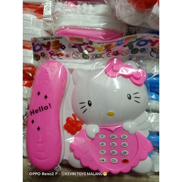 ST 2563 Mainan hp / mainan handphone karakter hello kitty / mainan music phone hello kitty