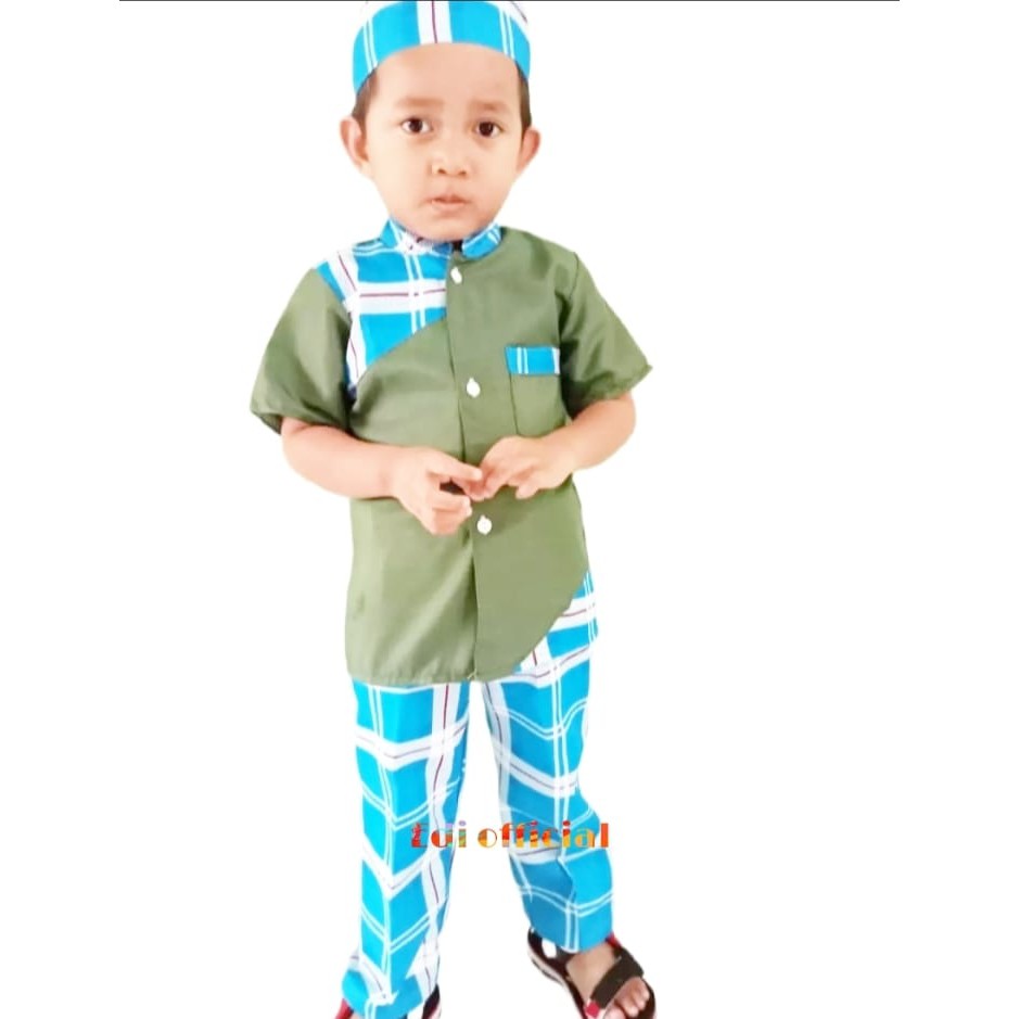 Stelan Anak laki laki / Baju Koko Anak Motip Batik Terlaris 2-8 Tahun