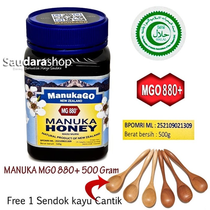 

madu- manukago / manuka honey mg 880+ 500gr / madu manuka original 500gram -madu.