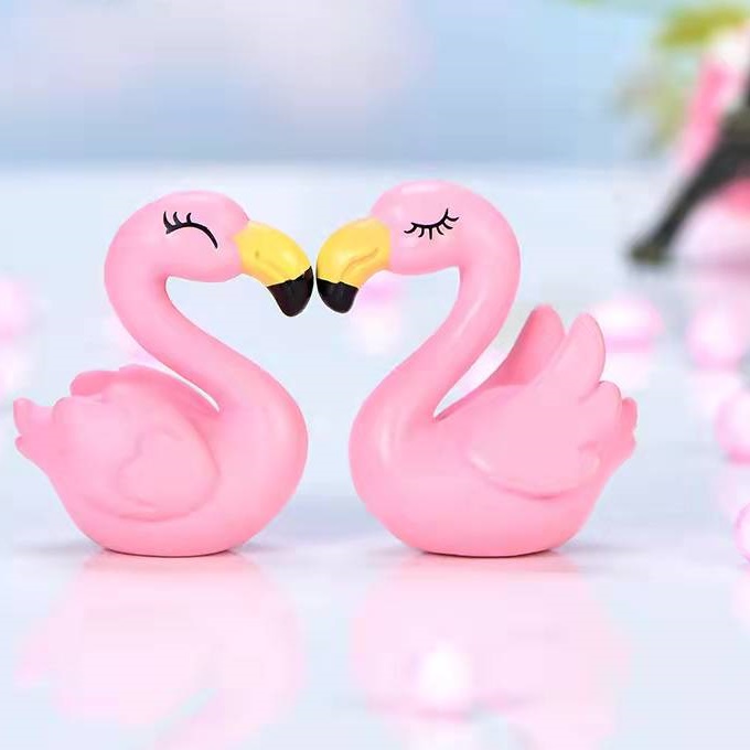 Cake Topper Miniatur Toper Hiasan Kue Ultah Mini Bangau Flamingo /Pcs