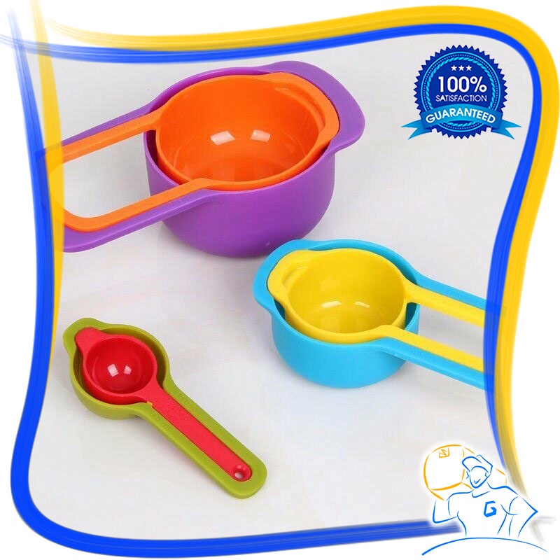 Sendok Ukur Bumbu Gula Garam Kopi Tepung Sendok Takar Measuring Spoon Measuring Cup 6 in 1 Food Grade Warna Warni