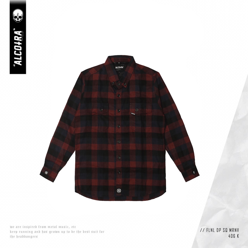 FLANEL DP SQ MRNV // FLANEL SQUARE MAROON NAVY KANTONG DUA