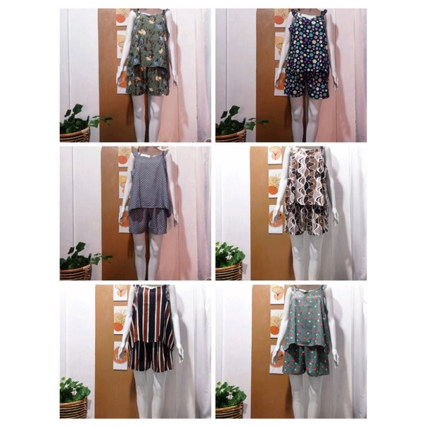 DENA-SET | PIYAMA RAYON TANKTOP | BABYDOLL HOTPANTS