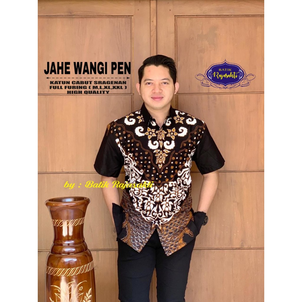 JAHE WANGI 2RAJASAKTI KEMEJA BATIK SOLO PRIA LENGAN PENDEK LAPIS FURING ATASAN BATIK PREMIUM MODERN KATUN HALUS BAHUWIRYA  BANAMITRA BANAMITRA PUTIH BANGSAWAN BAYU PUTRA BERLIAN BIRU BHARATAYUDA BIMASENA BIRENDRA BIRU INDAH BRAHMAKERTA BRAHMAKERTA MERAH B