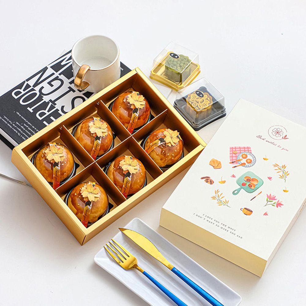 [Elegan] Mooncake Packaging Box Mid-autumn Festival Plastik Hadiah Kado Warpping Supplies Packaging Box Pastry Biskuit Dessert Mousse Tray Kotak Kue