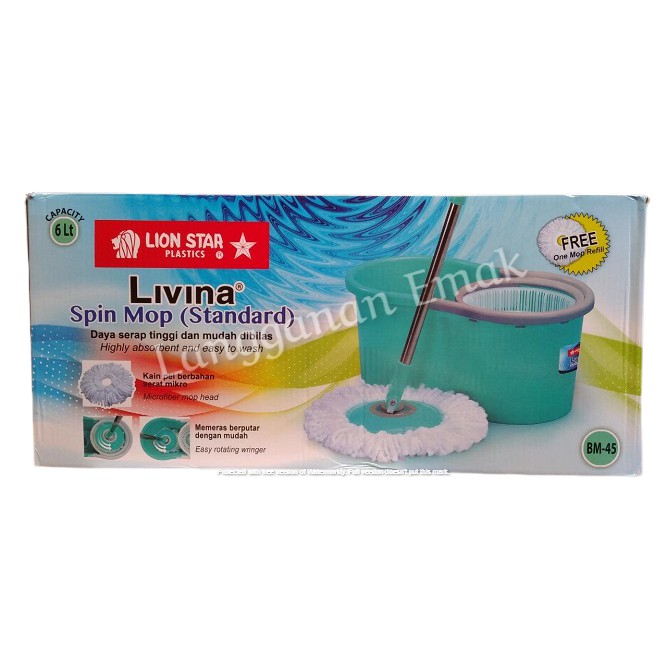 Lion Star Pel Lantai Putar Otomatis Spin Mop / Pel Lantai Putar Lion Star BM-45 / Spin Mop Lion Star