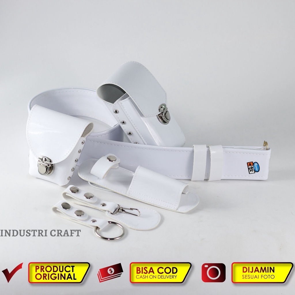 Sabuk Kopel Satpam Security Fullset Hitam &amp; Putih Tanpa Kepala Bangkol Atribut Perlengkapan Instansi Satpam Security - KS02