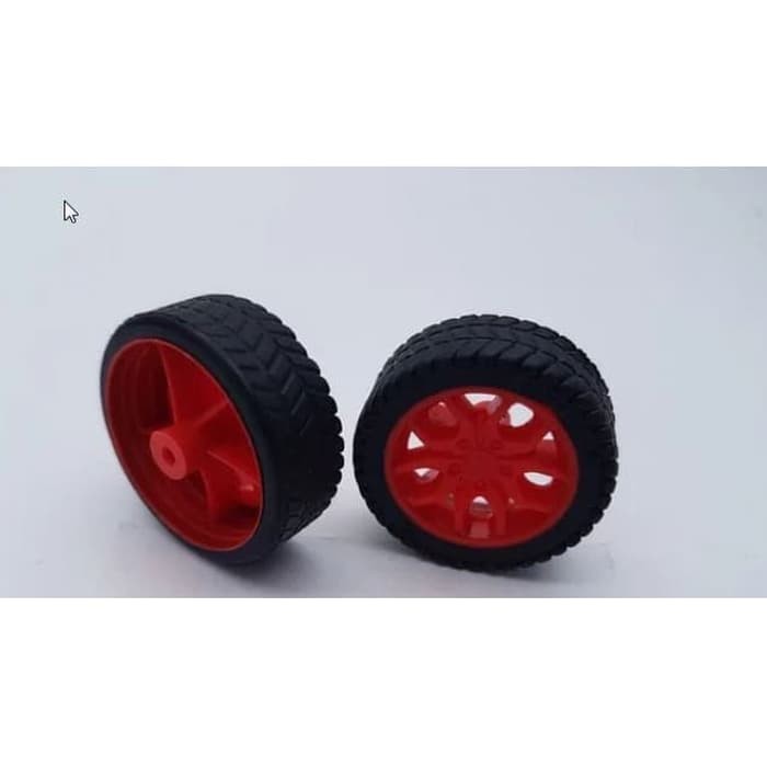 RODA BAN WHEEL SMART CAR SMARTCAR TT MOTOR ARDUINO 66MM MERAH