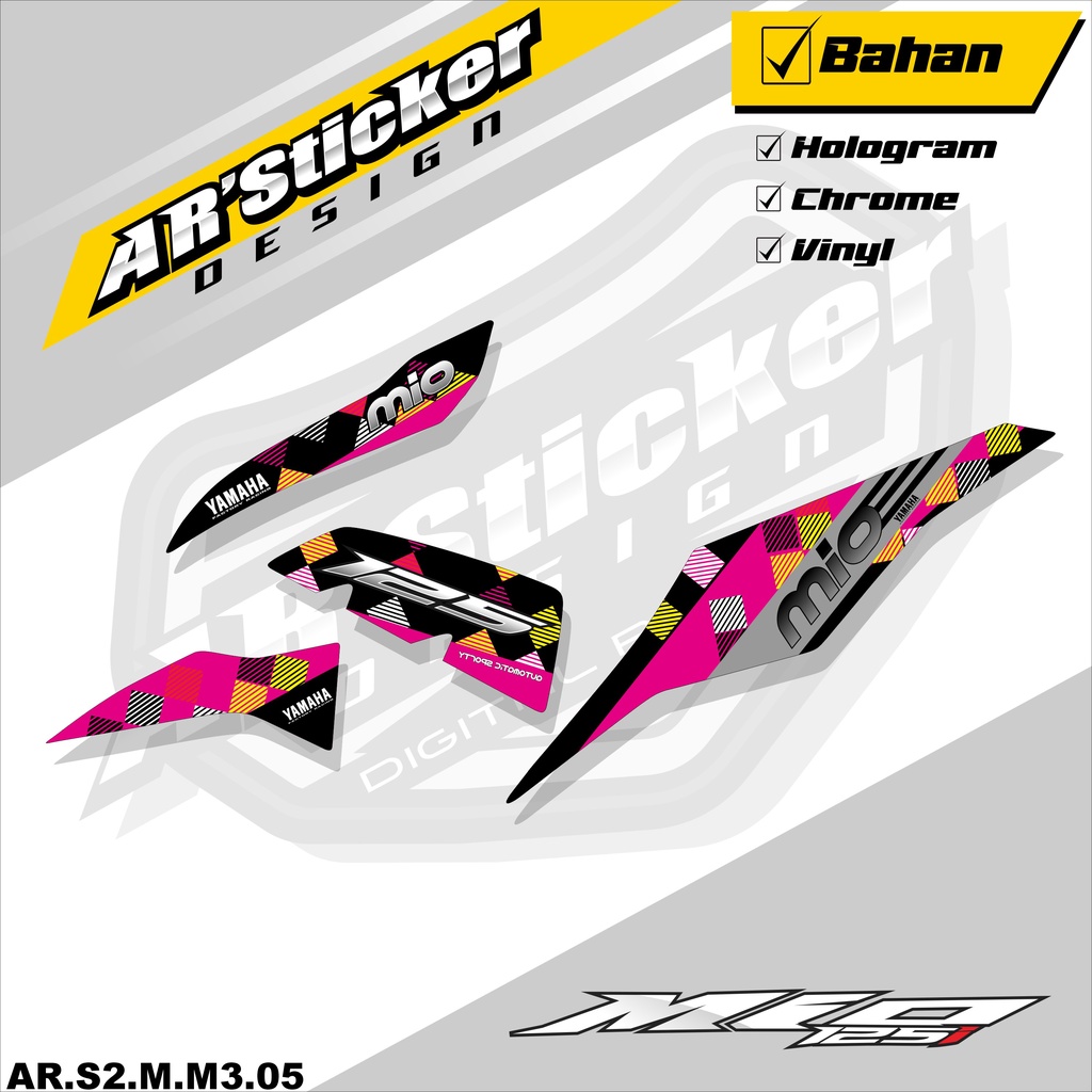 Mio M3 Sticker Striping MIO M3 125 - Stiker Motor Mio M3 / Mio Z List Variasi Hologram AR.S2-05 Raci